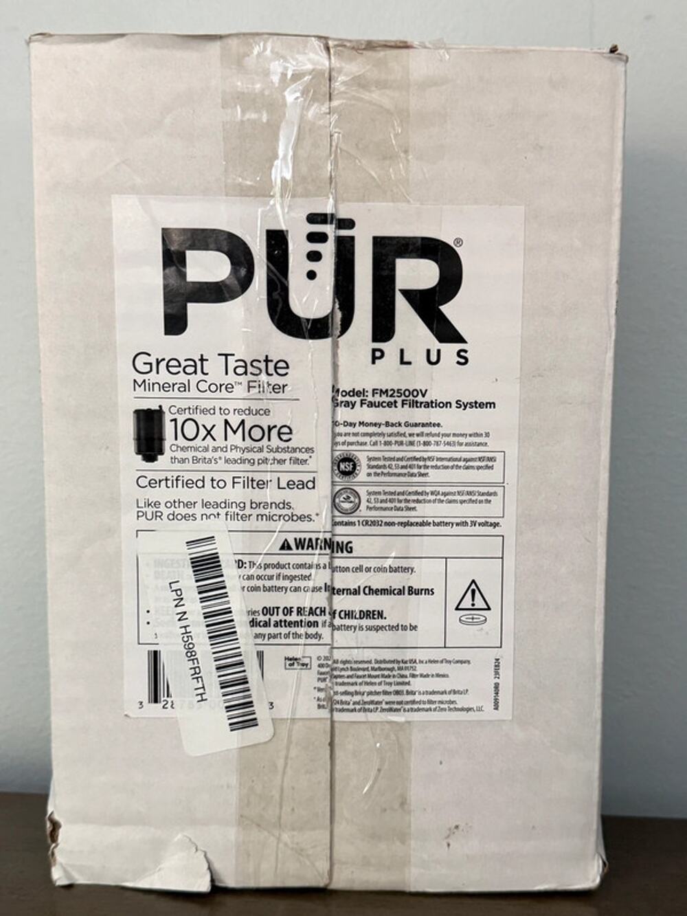 PUR Plus Faucet Mount Water Filter System Gray Black FM2500V New Open Box